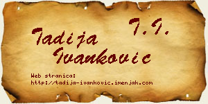 Tadija Ivanković vizit kartica